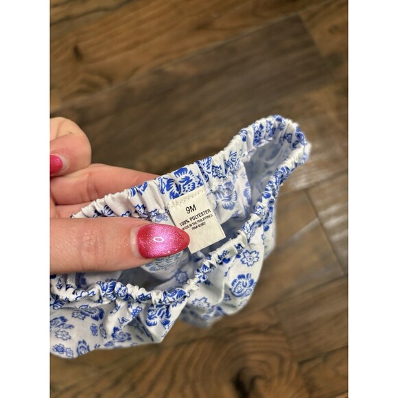 Princess Lib Blue Floral Smocked Dress Bloomer Set Baby Infant Size 9‎ Mos Pink - Picture 9 of 10